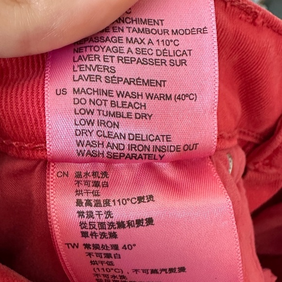 Sandro Paris Cropped Red Denim Jeans, Size 38 (EU) / Size 8 (US) - Picture 14 of 16